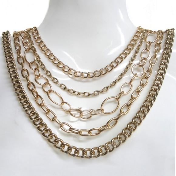 Stunning Multi Chain Statement Necklace - Picture 4 of 6